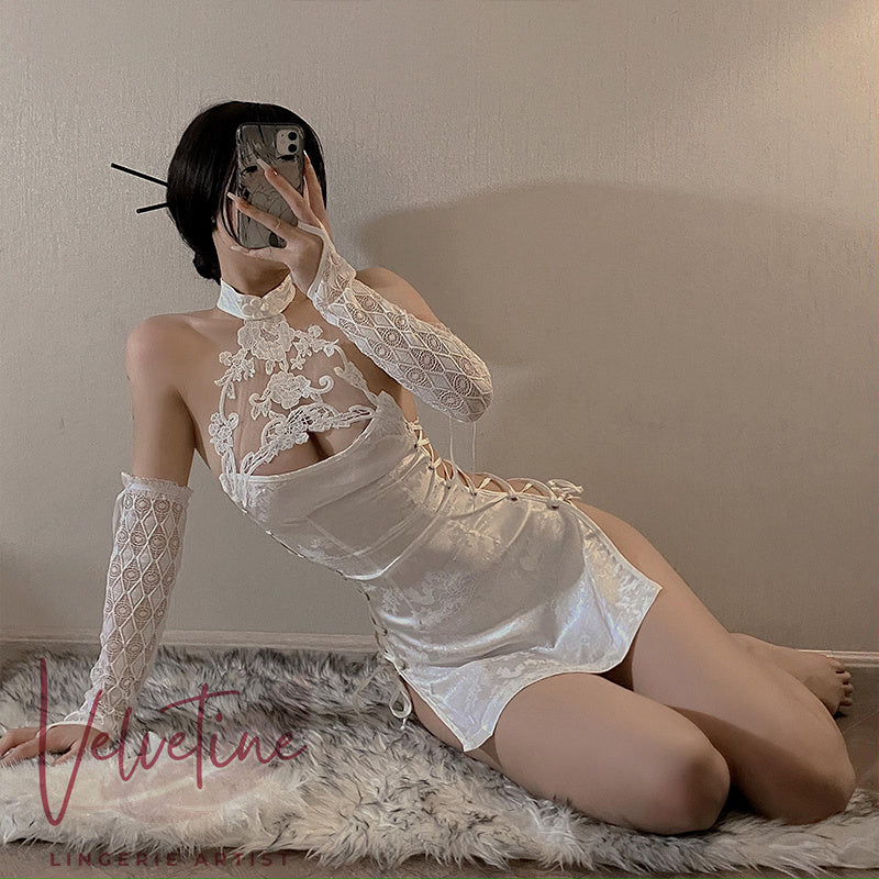 Sexy Lingerie Cheongsam Nightdress