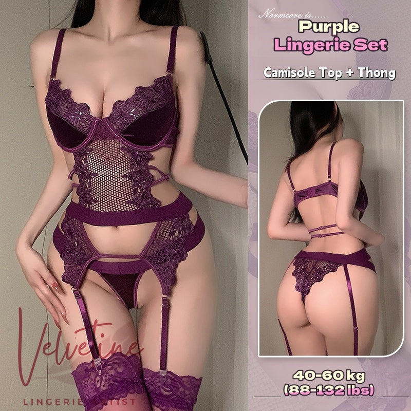 Sexy Embroidered Silk Underwire Lingerie