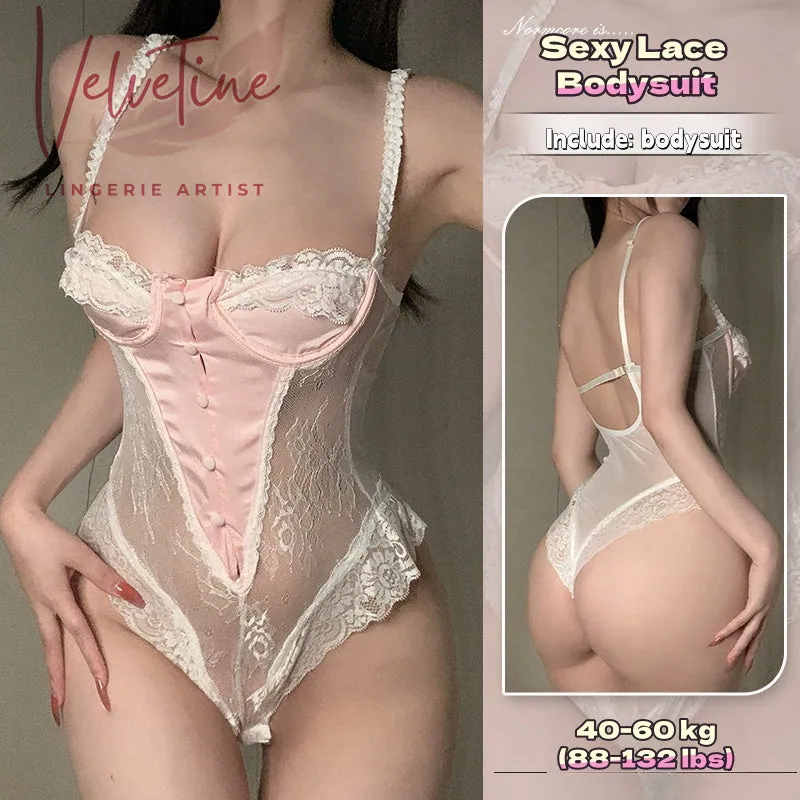 Lace-Trim Shaping Bodysuit — detail 1